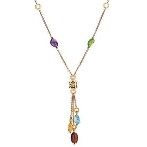 bulgari 18k gemstone necklace.